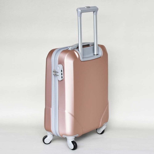 Куфар за ръчен багаж твърд ABS с колелца за RAYANAIR и WIZZAIR 54/38/20 см пудра