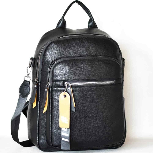 Дамска раница-чанта 2в1 от качествена еко кожа, подходяща за формат А4, черна