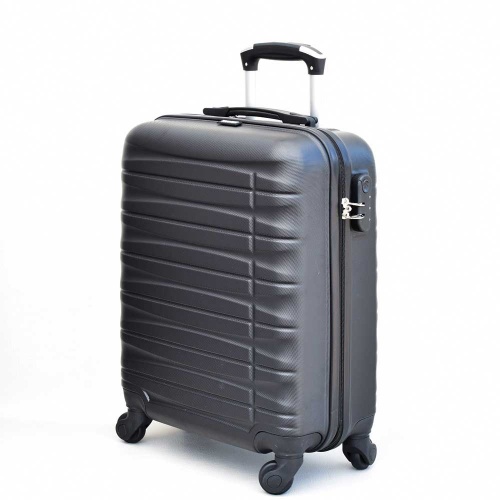 Куфар за ръчен багаж  55/40/20 см. за RAYANAIR и WIZZAIR  твърд, лек, с колелца, черен