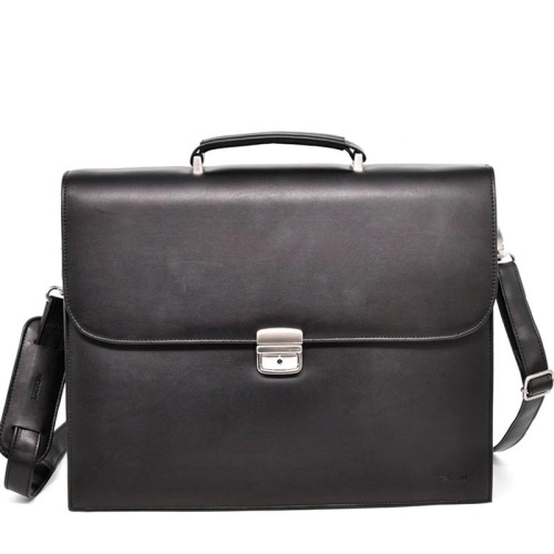 Бизнес чанта от висококачествена еко кожа с много отделения класически модел