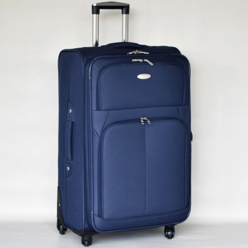 Комплект куфари с 4 колелца 3 броя текстилни с разширение и джобове син