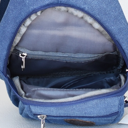 Мъжка чанта-раница за през гърди,рамо или гръб светло кафява от брезент