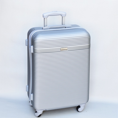 Куфар с колелца от ABS твърд среден с релефно оребряване четири колелца 65/43/25 см