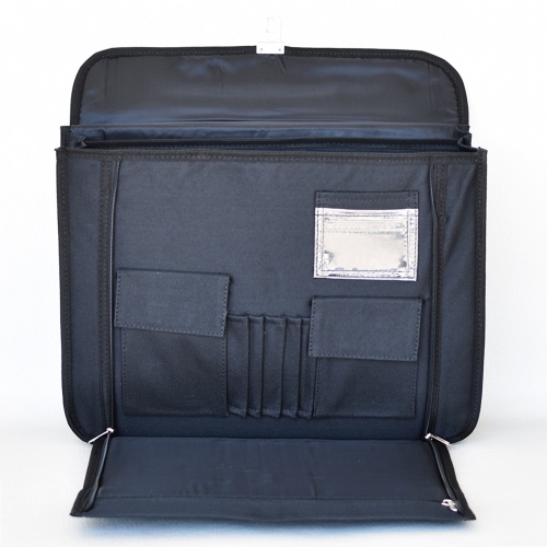 Бизнес чанта текстилна твърда за документи формат А4 функционално разпределение, синя