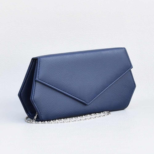 Клъч, официална дамска чанта тип плик, тъмно синя