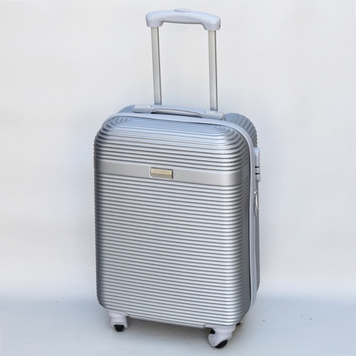 Куфар с колелца от ABS твърд малък с релефно оребряване четири колелца 56/36/23 см