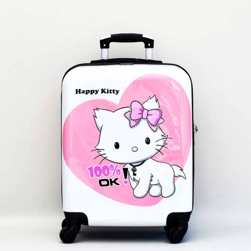 Куфар за ръчен багаж Hello Kitty 55/40/20 см. за RAYANAIR и WIZZAIR  твърд, с колелца