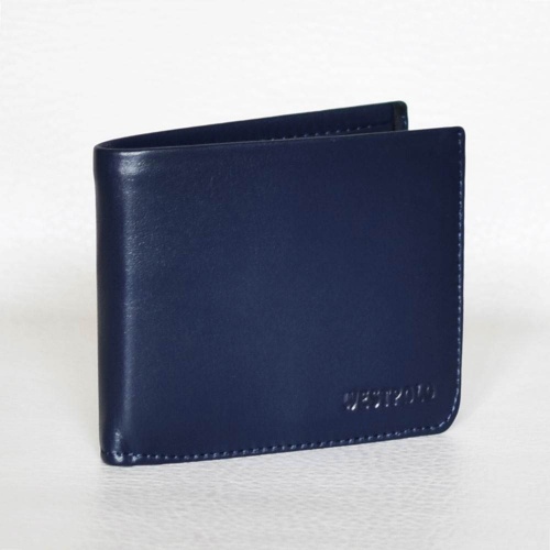 Мъжки портфейл от естествена кожа 2 в 1, с вадещ се органайзер за документи, тъмно син