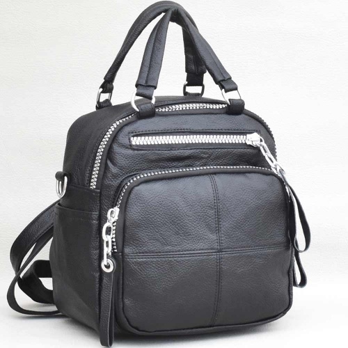 Дамска раница-чанта от висококачествена еко кожа 2в1, стилен модел 