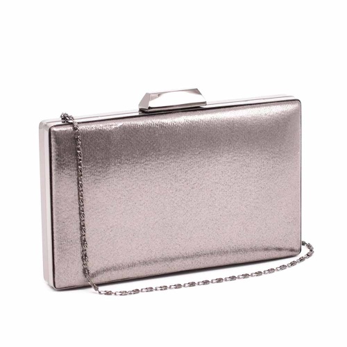 Официална дамска чанта, клъч, твърда, с титанов обков