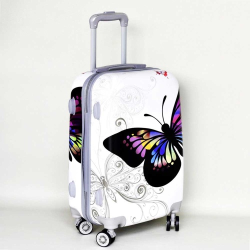 Куфар поликарбон с картинка красива пеперуда малък размер