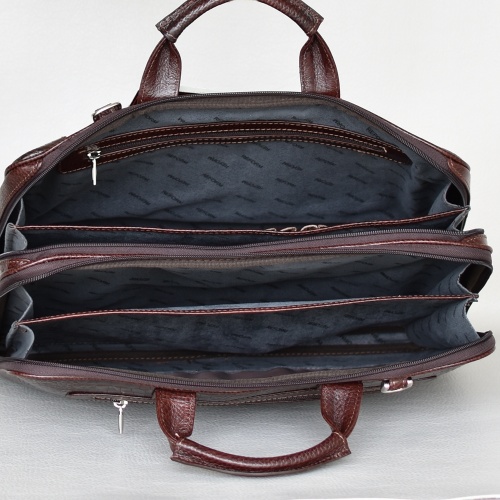 Спортно-елегантна бизнес чанта за лаптоп до 15,6 инча луксозна от естествена кожа