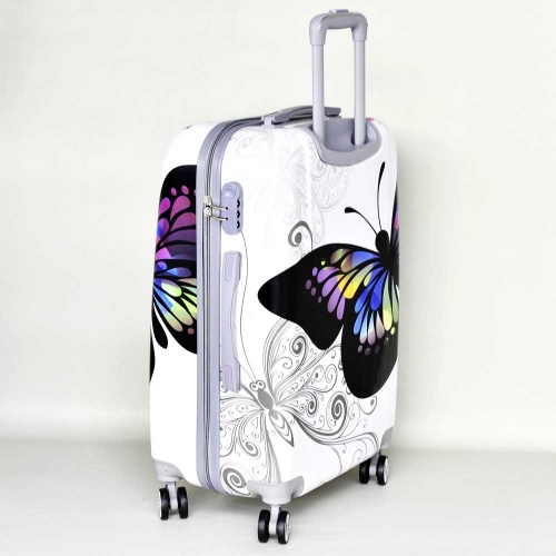 Куфар поликарбон с картинка красива пеперуда среден размер
