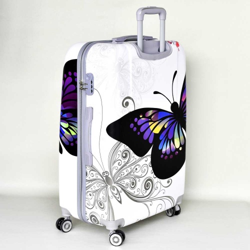 Куфар поликарбон с картинка красива пеперуда голям размер