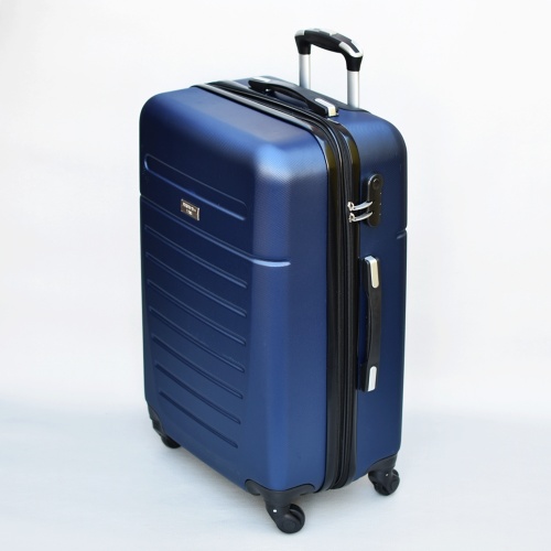 Куфар с колелца от ABS твърд среден с релефно оребряване четири колелца 65/43/25 см