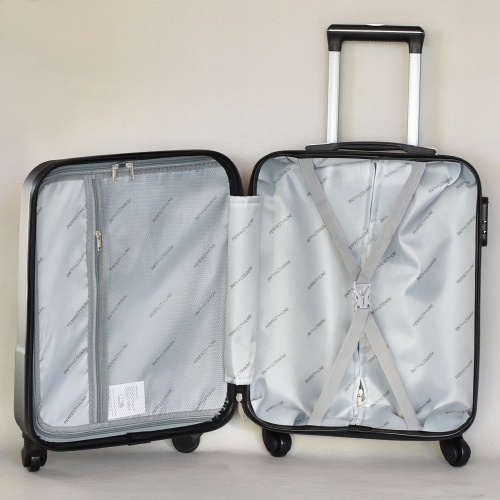 Куфар за ръчен багаж твърд ABS с колелца за RAYANAIR и WIZZAIR 54/38/20 см син
