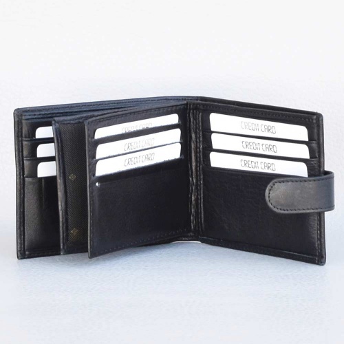Мъжки портфейл от естествена кожа без монетник с много отделения за карти и документи