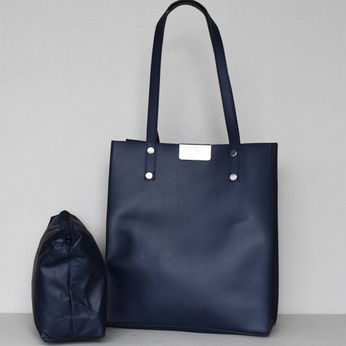 Всекидневна дамска чанта с органайзер за под мишница синя