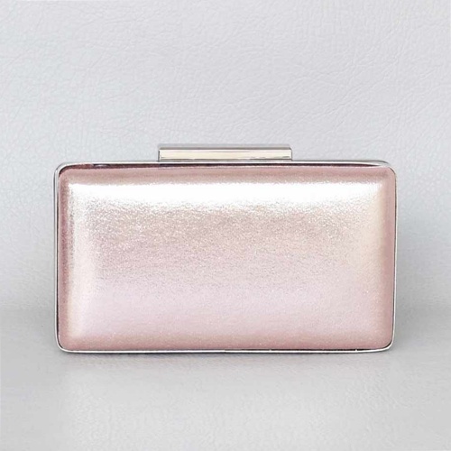 Клъч, официална бална дамска чанта, розово злато