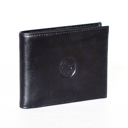Мъжки портфейл от естествена кожа, черен компактен модел без монетник, произход Турция