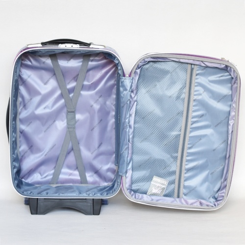 Евтин куфар с колелца голям 76/48/26+5см текстилен с разширение и джобове червен
